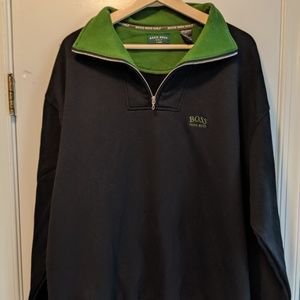 HUGO BOSS GOLF Black 1/4 Zip sweater XL